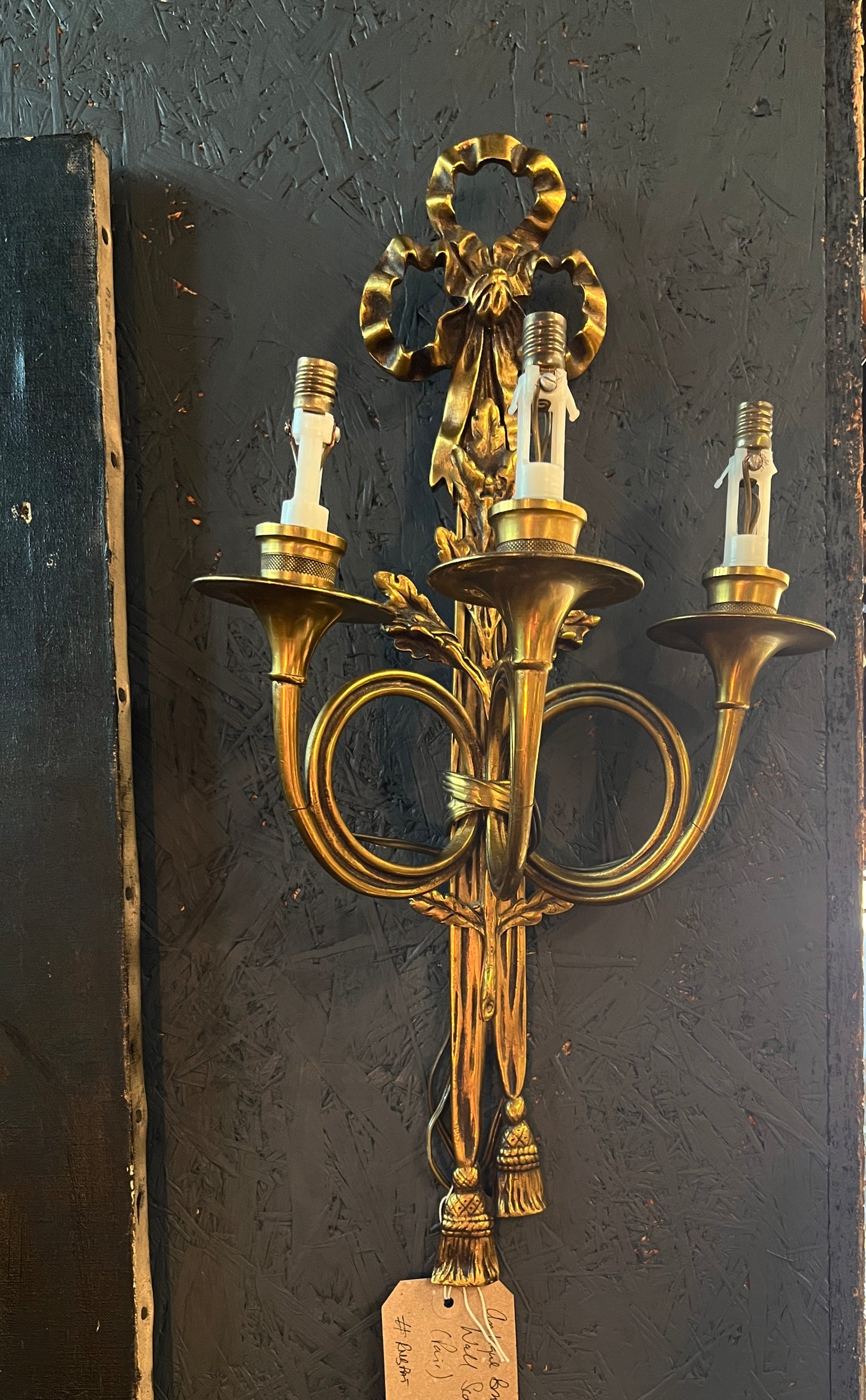Antique Brass - French Wall Sconce Candelabra (Pair)
