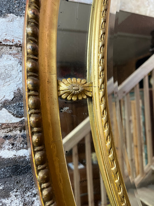 Original Georgian Oval Mirror - Circa 1740 - 1830