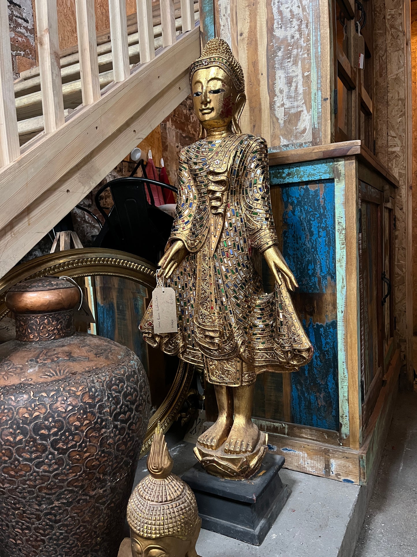 Carved Burmese Buddha Statue