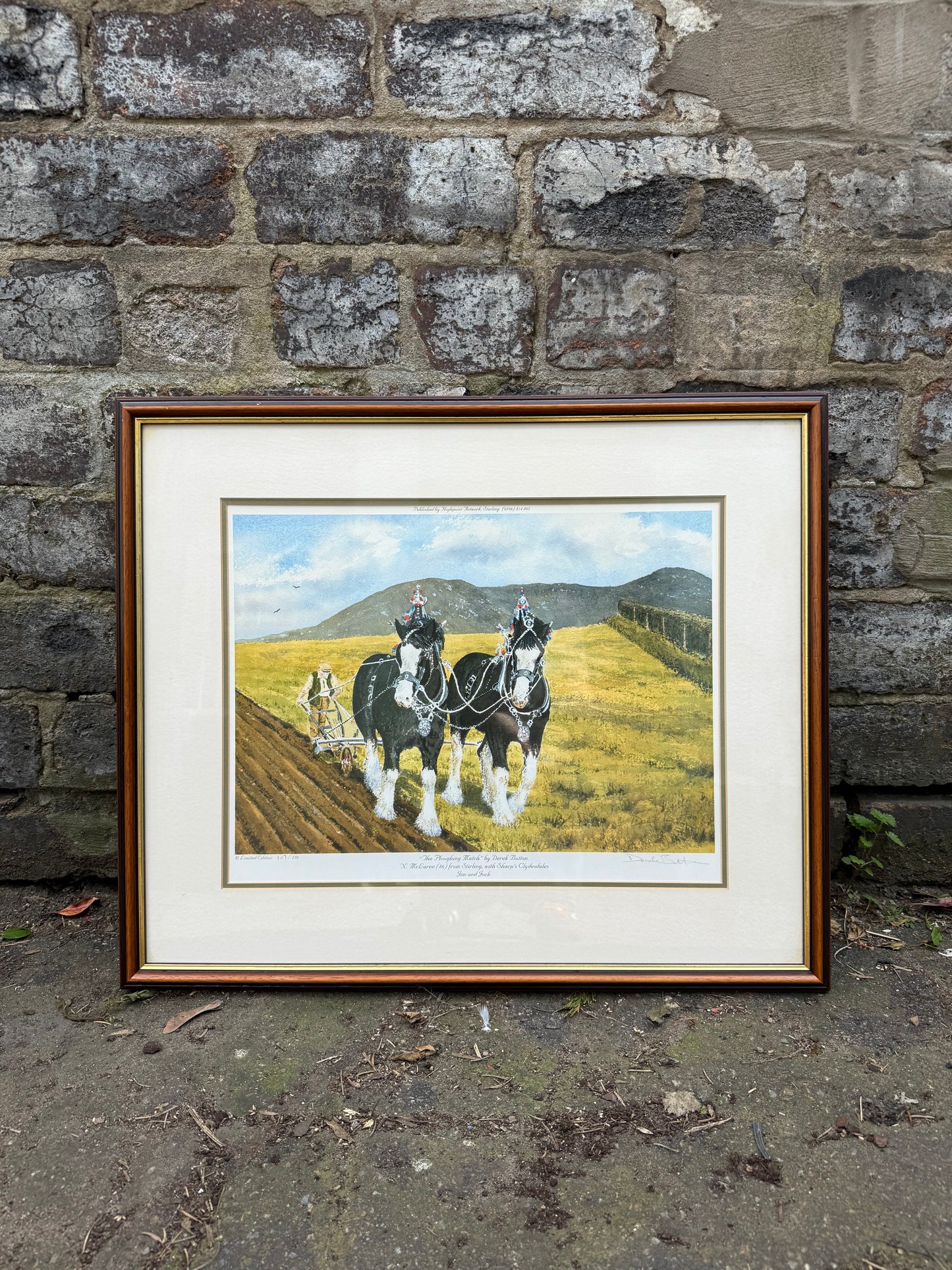 Signed Framed Limited Edition Water Colour Print "The Ploughing Match" by David Button