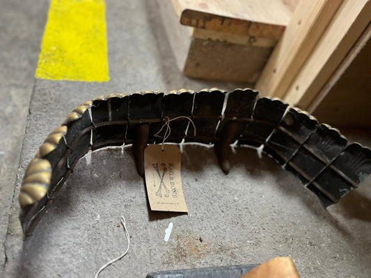 Antique Brass Curved Fireplace Fender