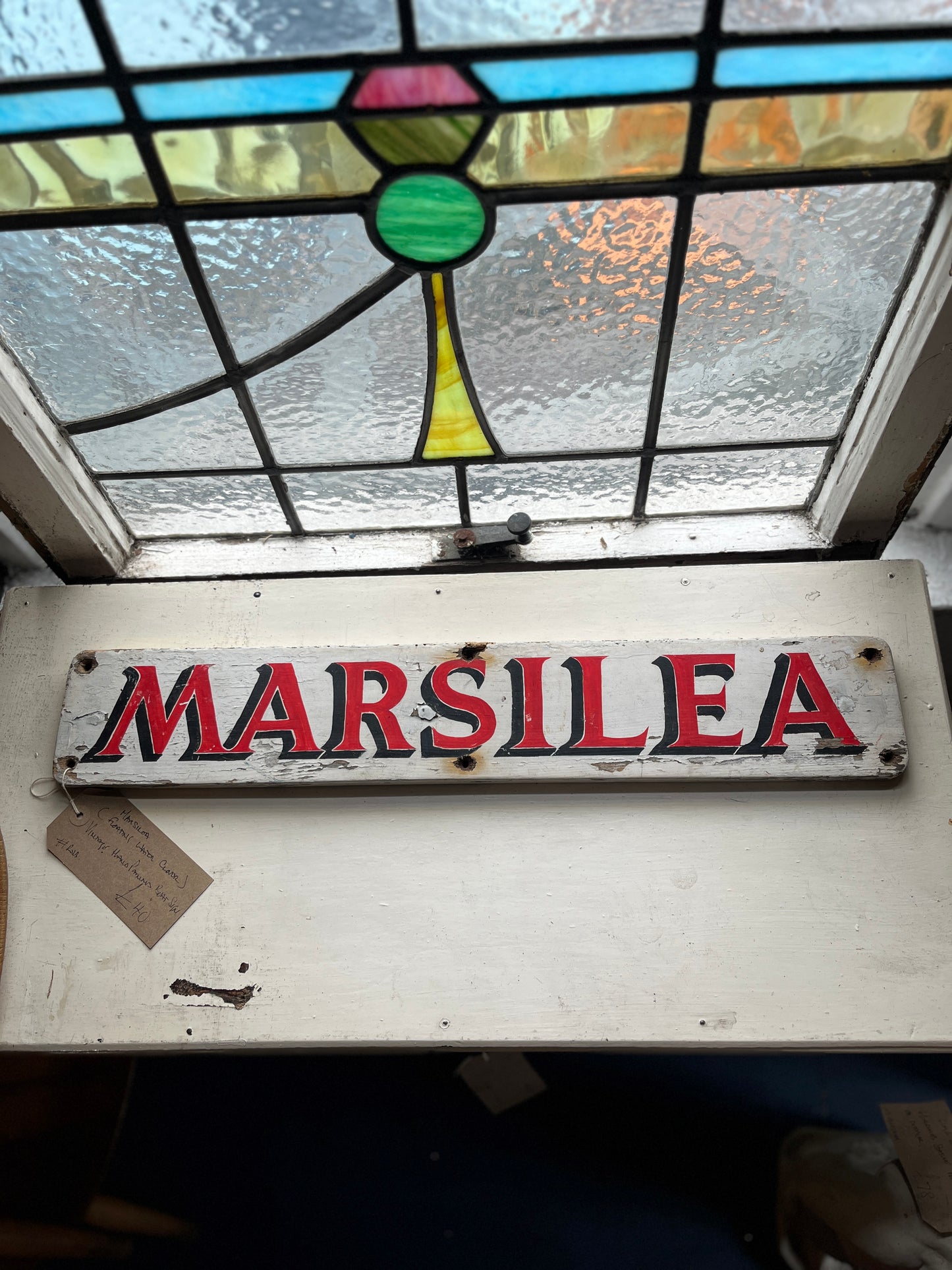 Marsilea (Floating Water Clover) Vintage Hand-painted Boat Sign