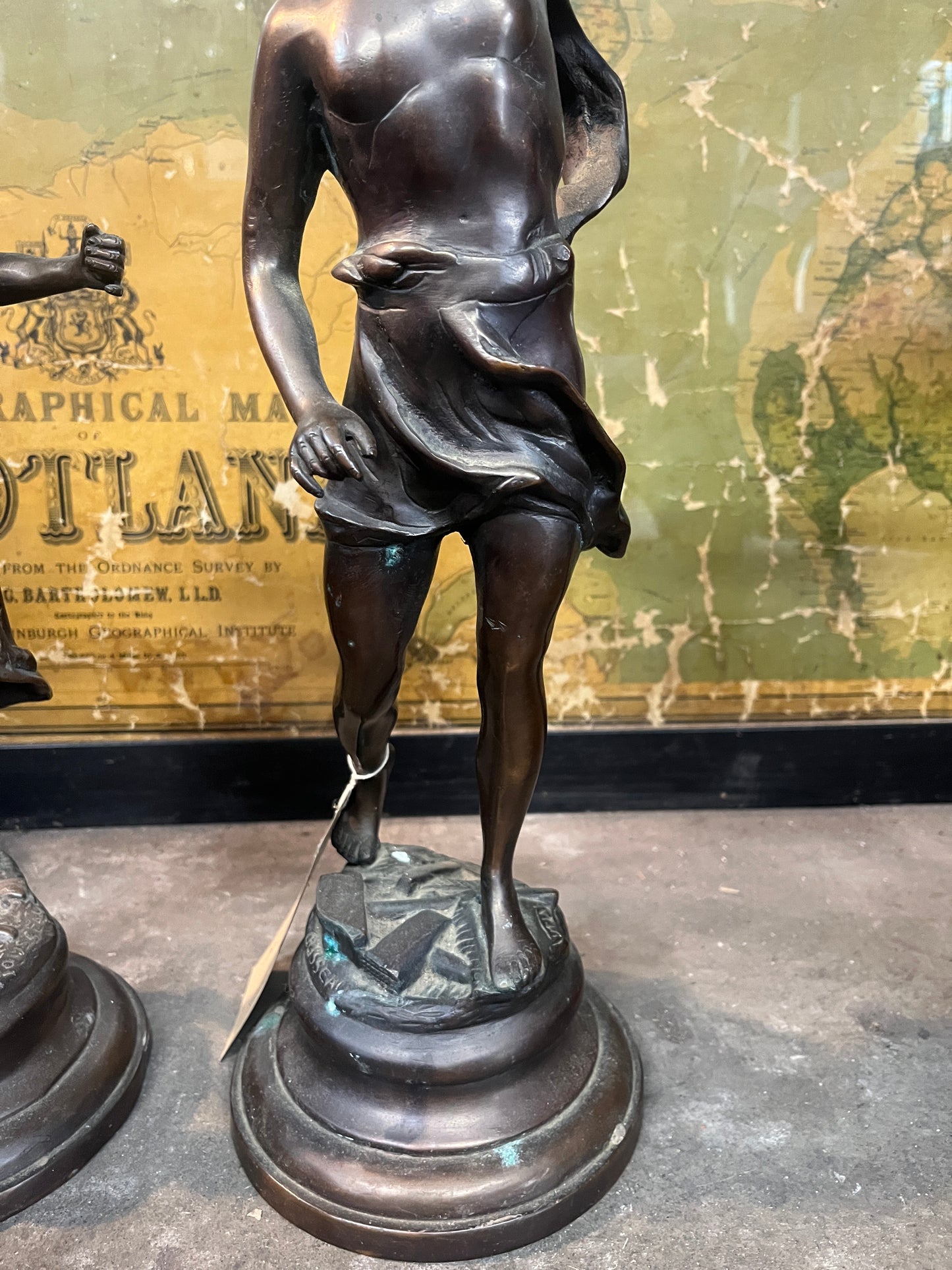 French Pair of Bronze Statues - Lady and Man