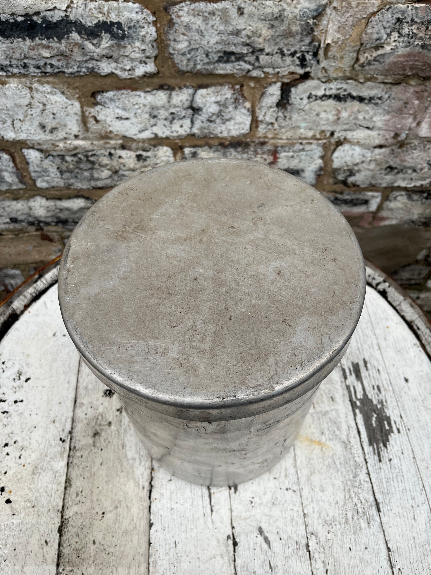 Vintage French Metal Canister with Lids