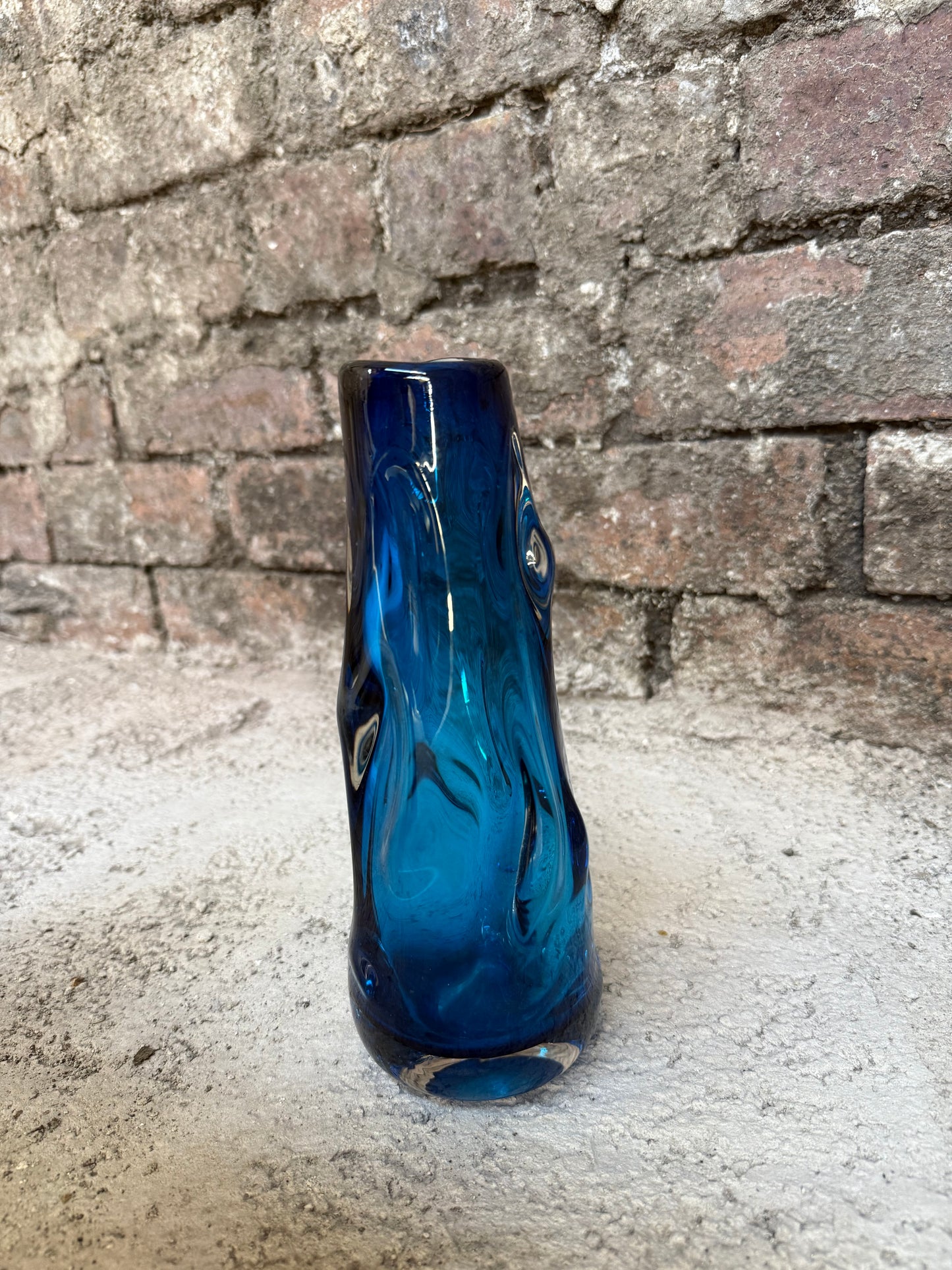 Whitefriar Blue Glass Vase