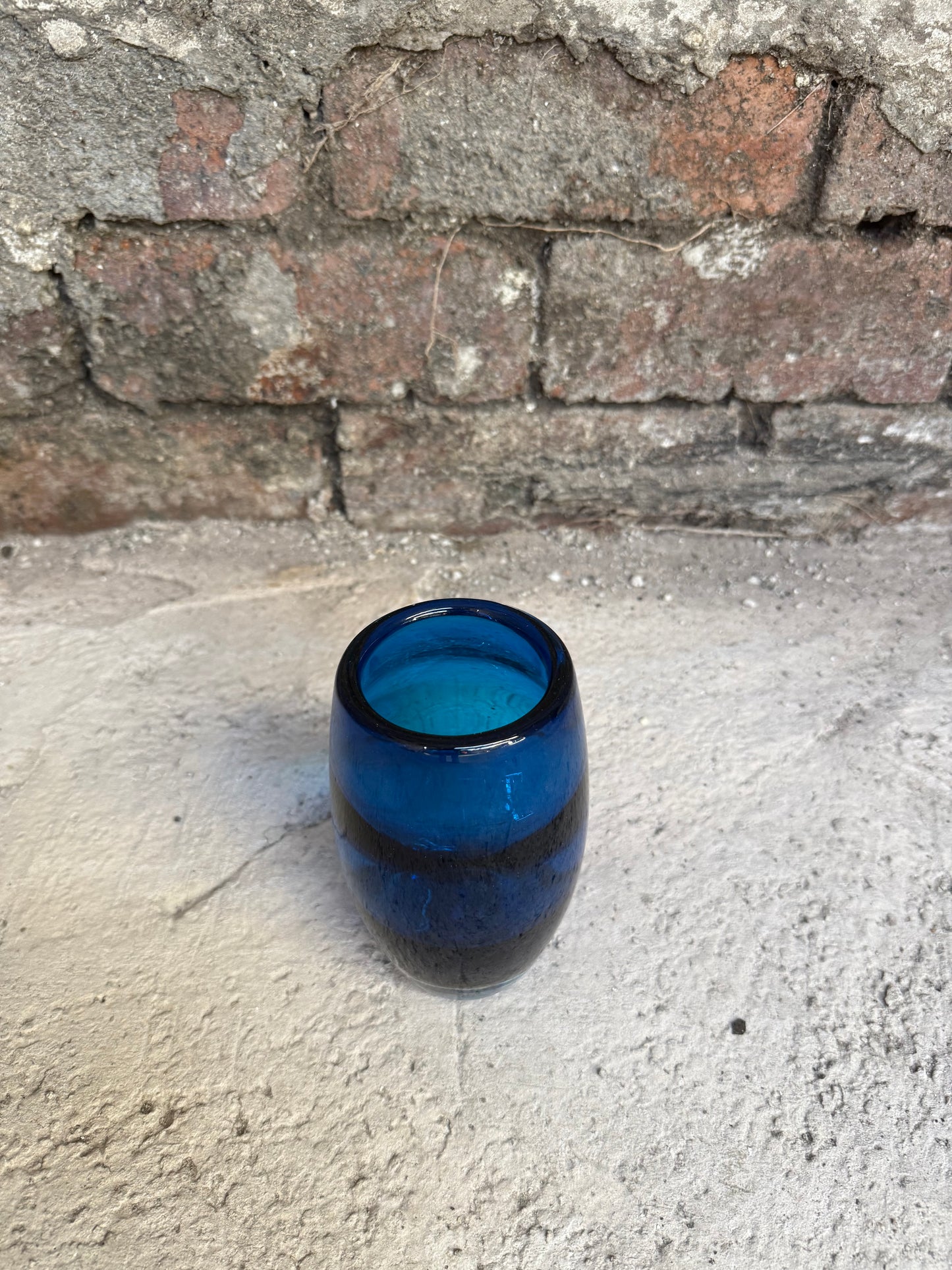 Whitefriar Blue Glass Vase