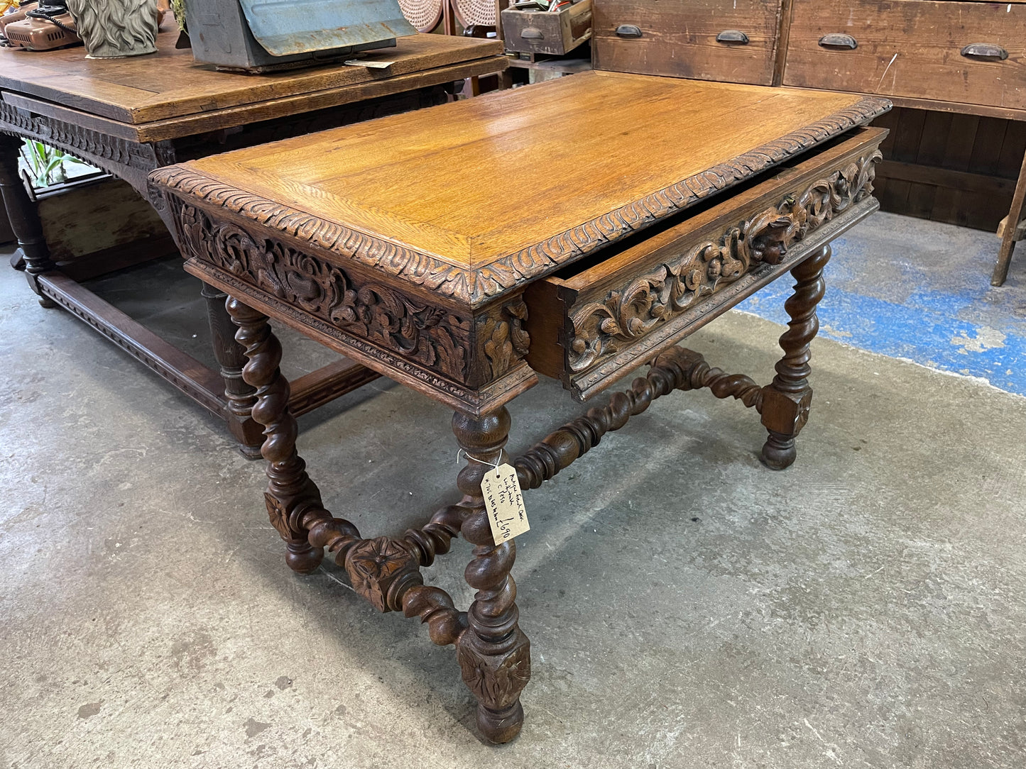 Antique French Oak Writing Table