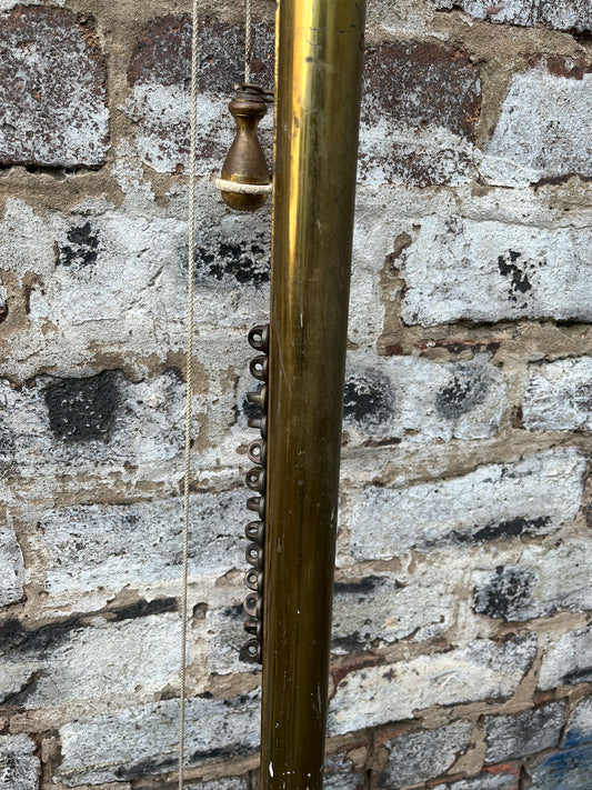 Victorian Brass Curtain Pole with Integrated Pulley System