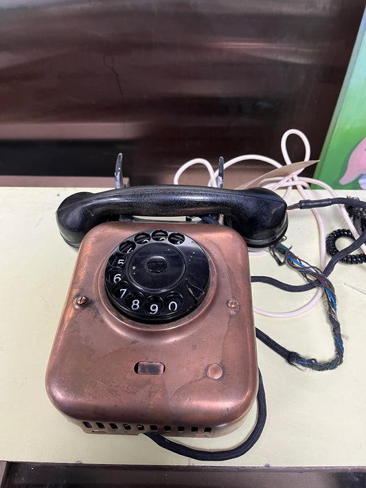 Vintage Dutch Copper Rotary Dial Telephone 1950's - 1960's