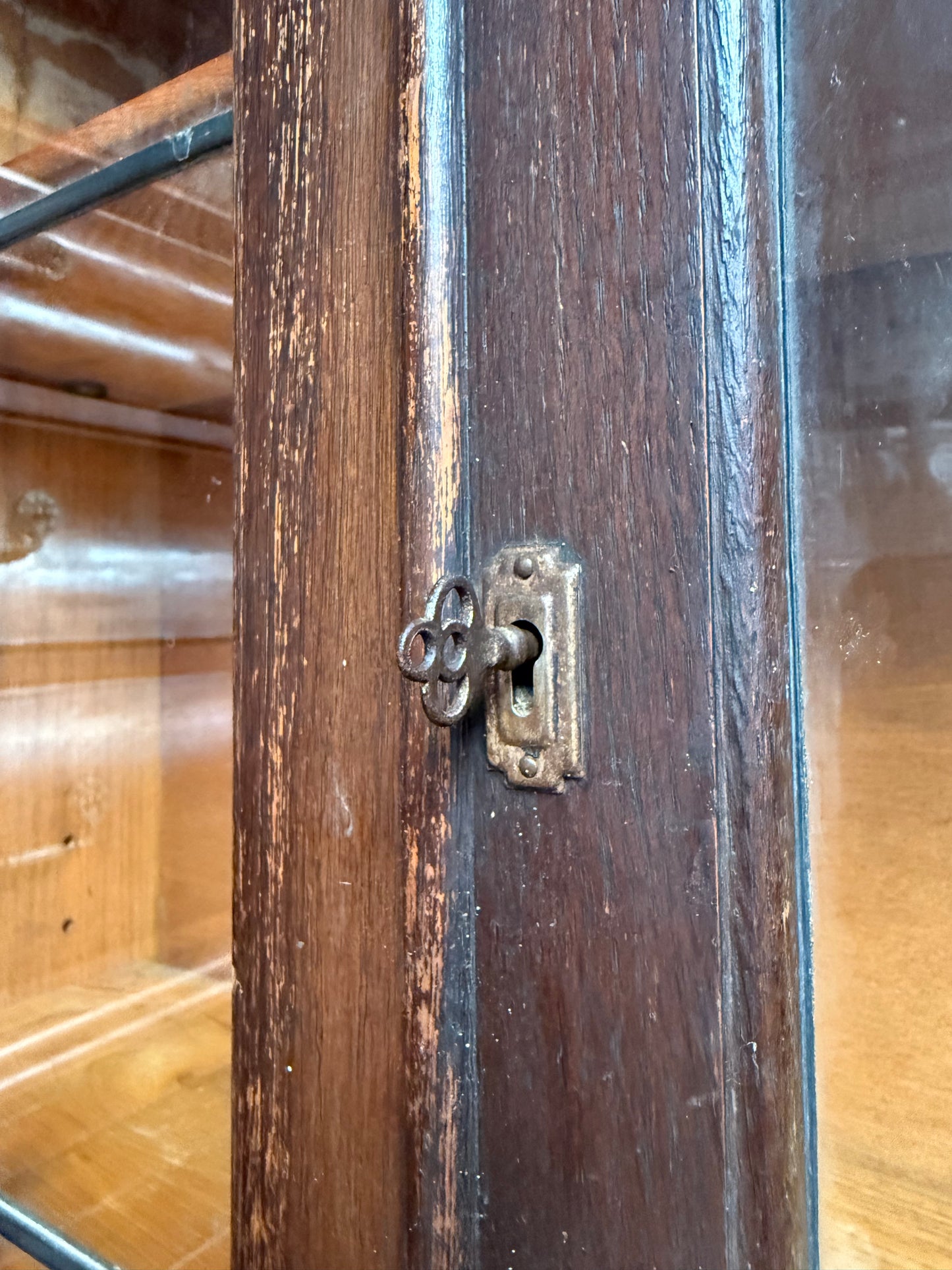 Arts and Crafts Oak Glazed Display Cabinet