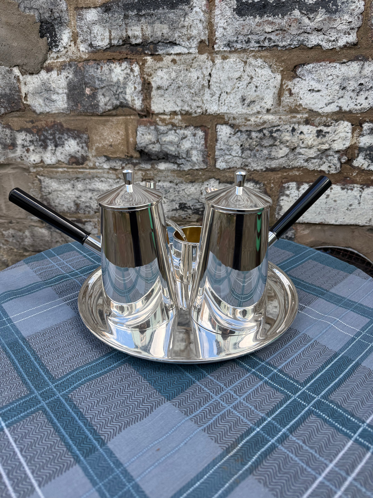 Art Deco Silver Plated Cafe Au Lait Set by Angora
