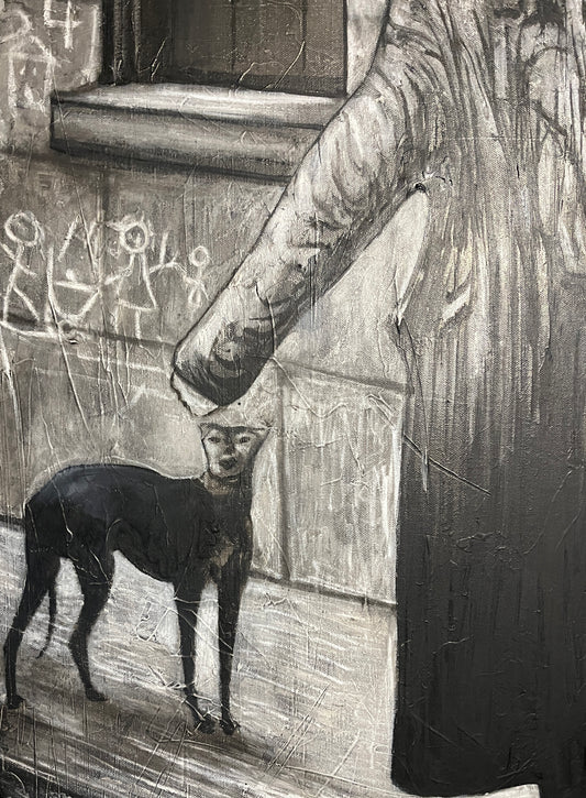 "One Man & His Dog" Original Oil on Canvas Painting by Ryan Mutter