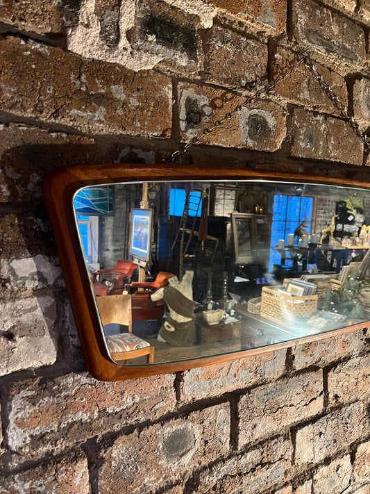 Mid Century Teak Framed Mirror