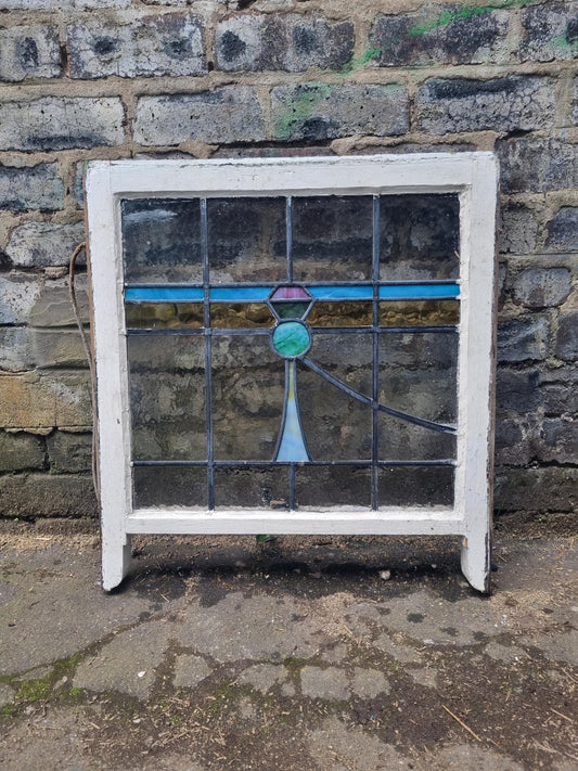 Scottish Thistle Stained Glass Windows with Original Frame (609 x 705)