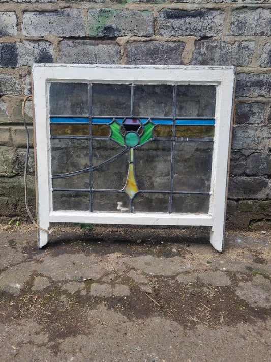 Scottish Thistle Stained Glass Windows with Original Frames ( 609 x 702)