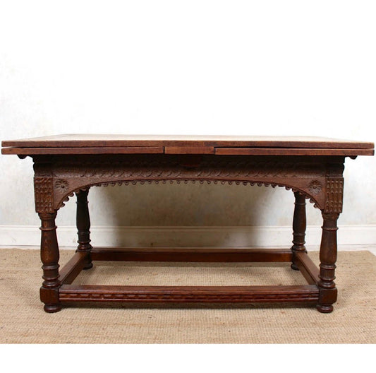 Arts & Crafts Extendable Oak Refectory Table