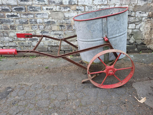 Wrought Iron Reclaimed Water Bowser on Wheels - Circa 1910