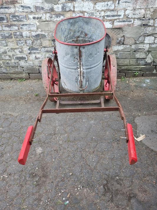 Wrought Iron Reclaimed Water Bowser on Wheels - Circa 1910