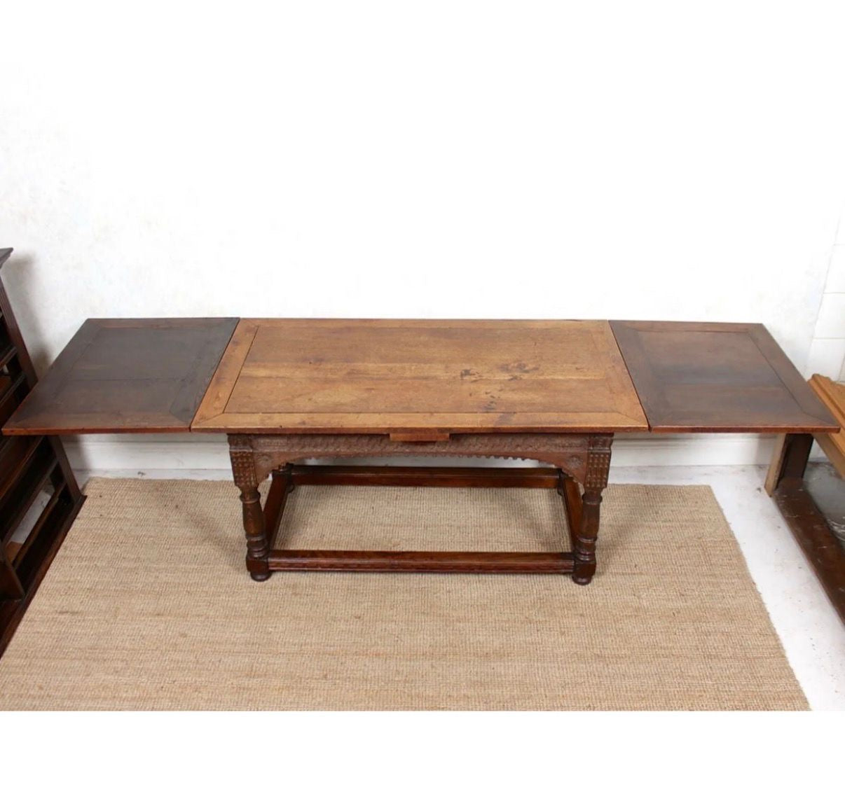 Arts & Crafts Extendable Oak Refectory Table
