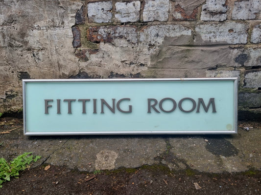 Salvaged 1980's Lightbox "Fitting Room" Sign