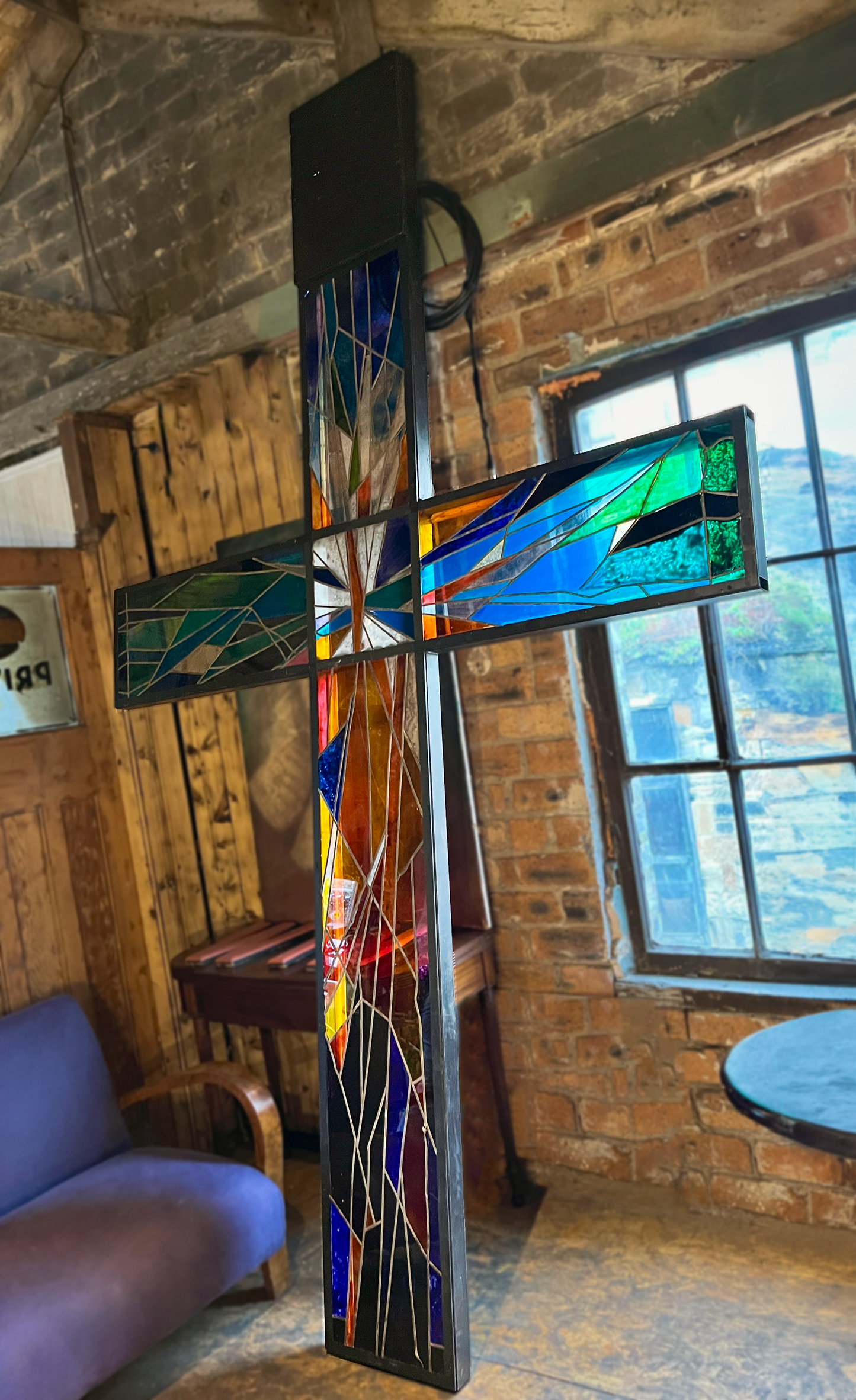 Ex-Opera Stained Glass Crucifix