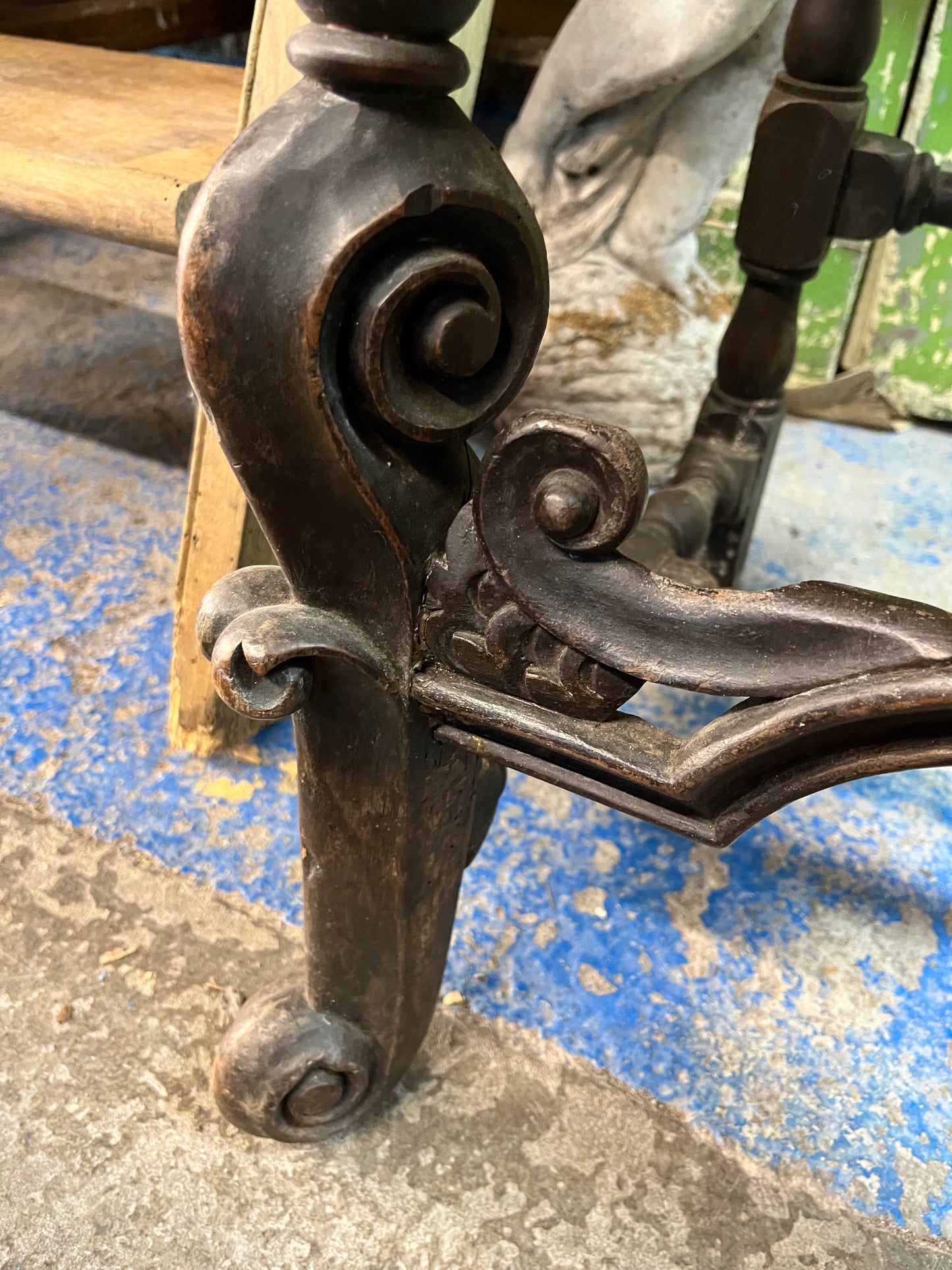 Charles II Style High Back Oak/Walnut Chair