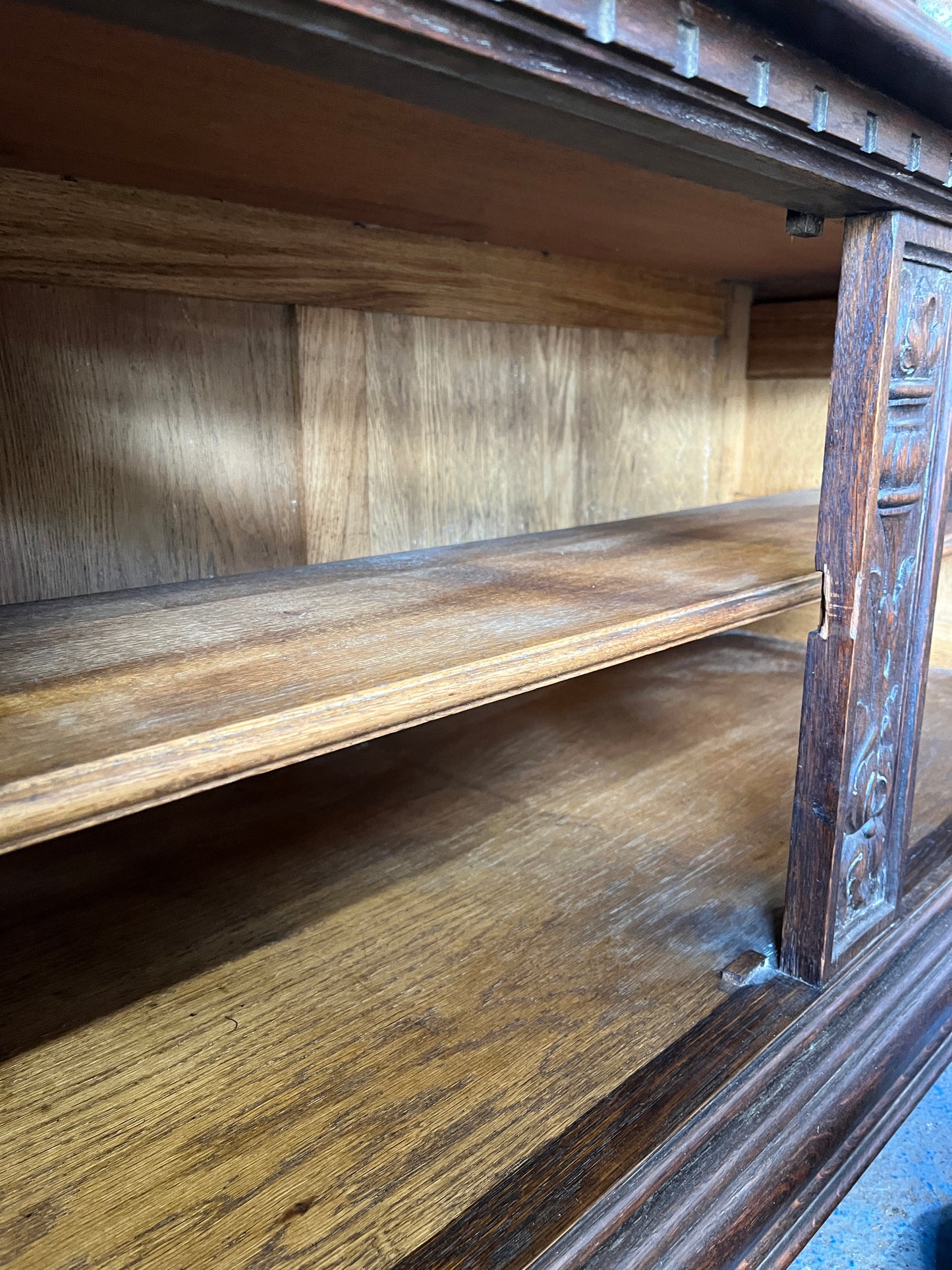 Heraldic 19th Century Carved Oak Coffer
