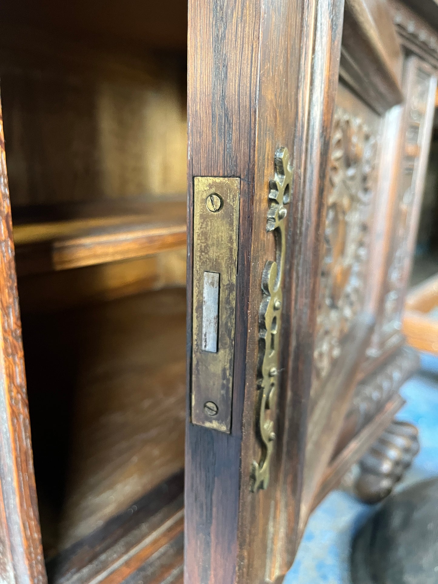 Heraldic 19th Century Carved Oak Coffer