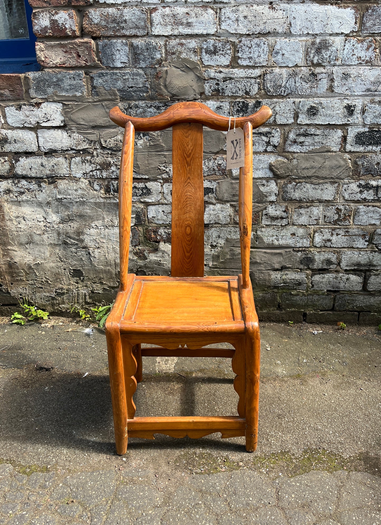 Qing Dynasty 19th Century Yoke High Back Decorative Chair