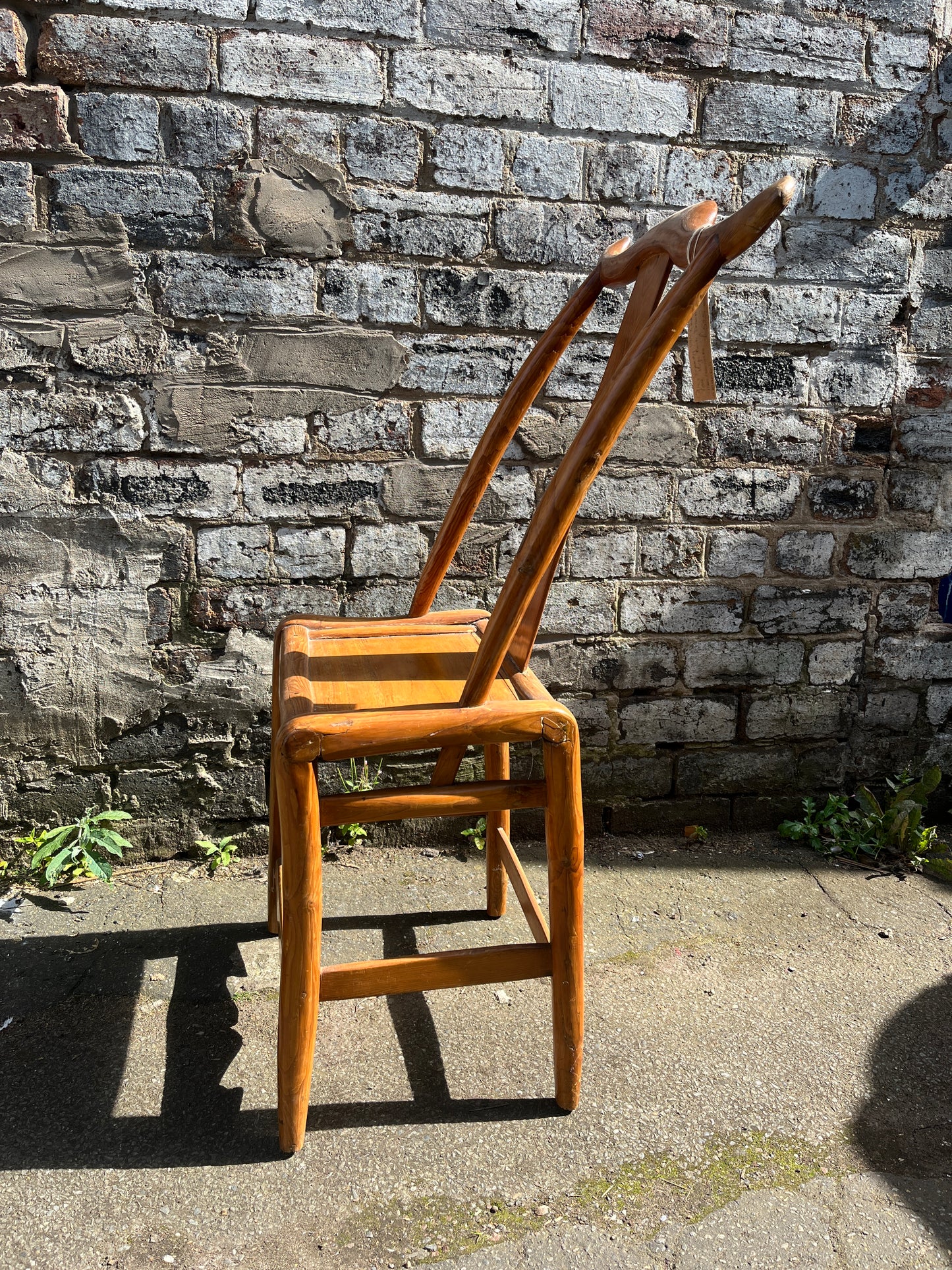 Qing Dynasty 19th Century Yoke High Back Decorative Chair