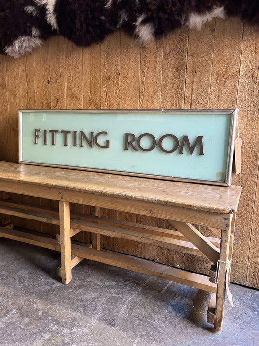 Salvaged 1980's Lightbox "Fitting Room" Sign