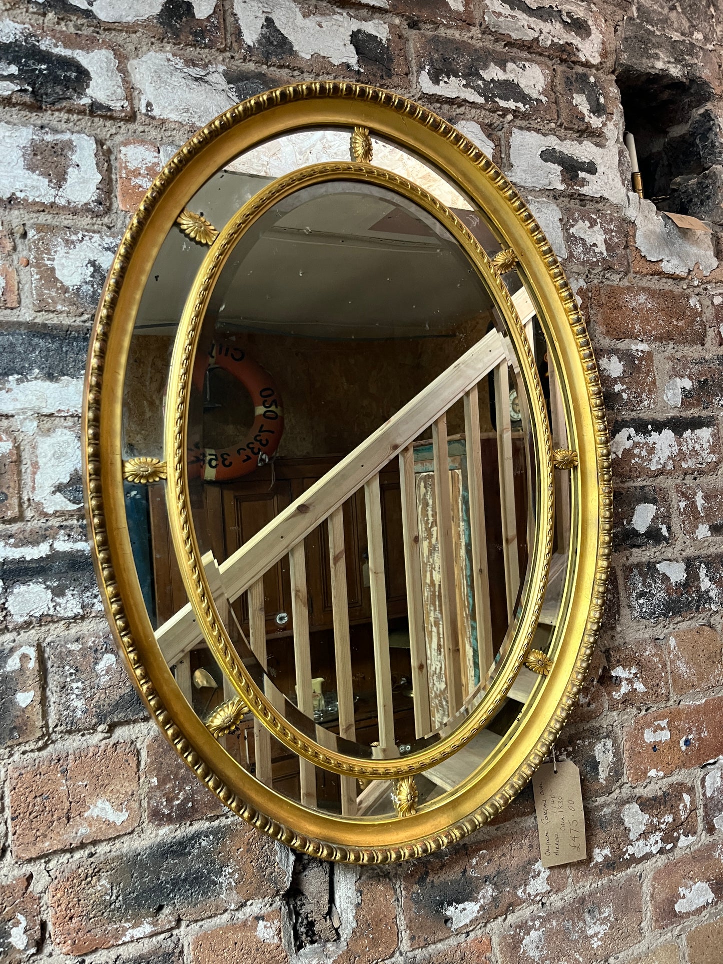 Original Georgian Oval Mirror - Circa 1740 - 1830