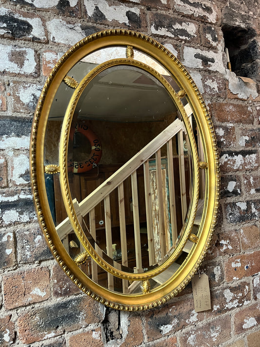 Original Georgian Oval Mirror - Circa 1740 - 1830