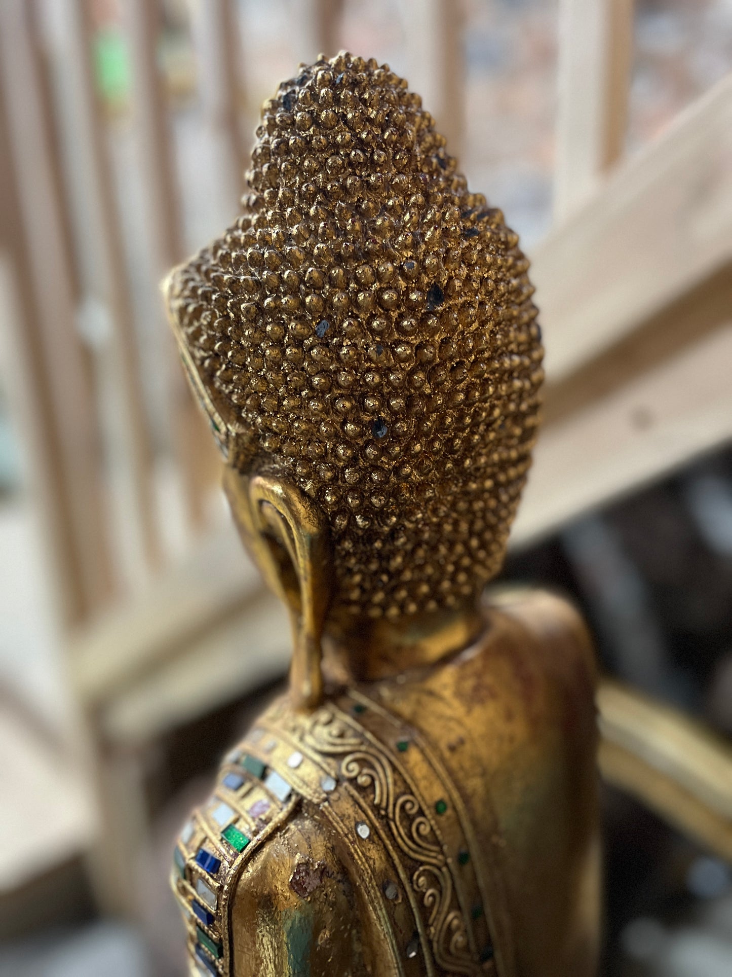 Carved Burmese Buddha Statue