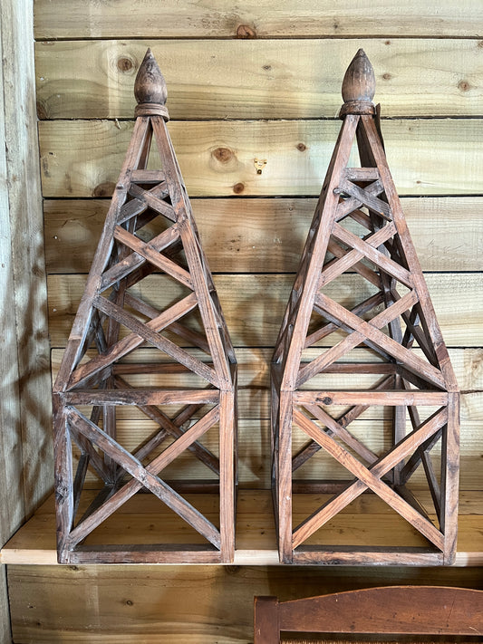 Lined Wooden Obelisk by OKA (Indoor Use)