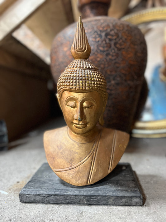 Handcrafted Buddha Head (Damage to Left Earlobe)
