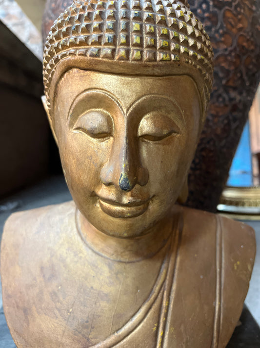 Handcrafted Buddha Head (Damage to Left Earlobe)