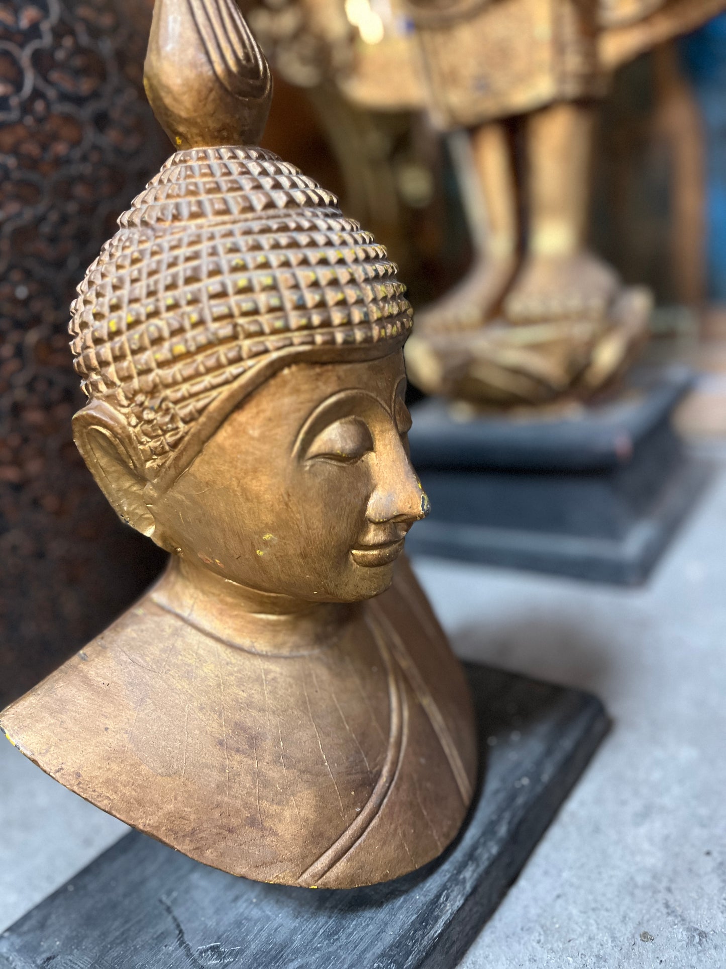 Handcrafted Buddha Head (Damage to Left Earlobe)