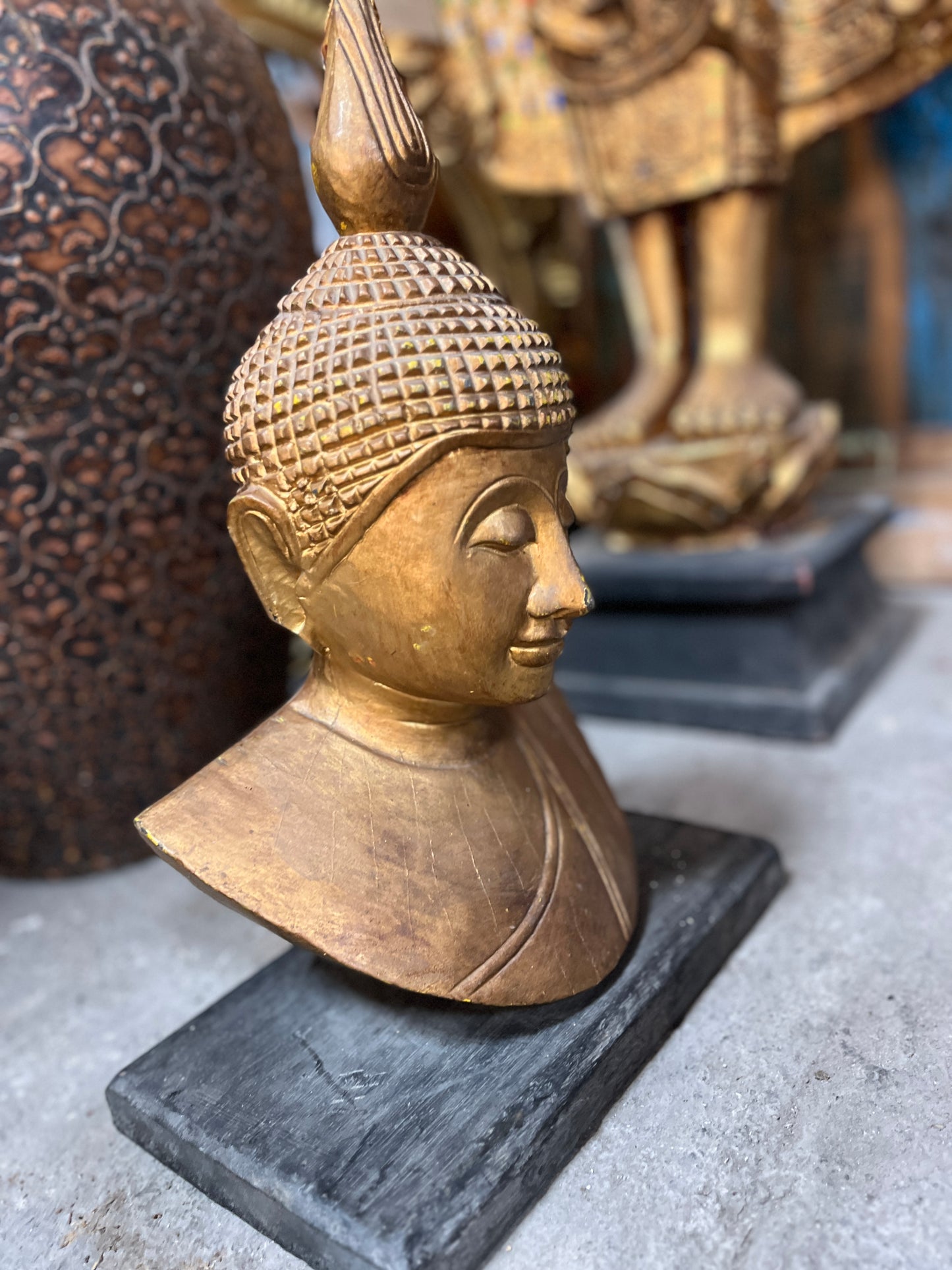 Handcrafted Buddha Head (Damage to Left Earlobe)