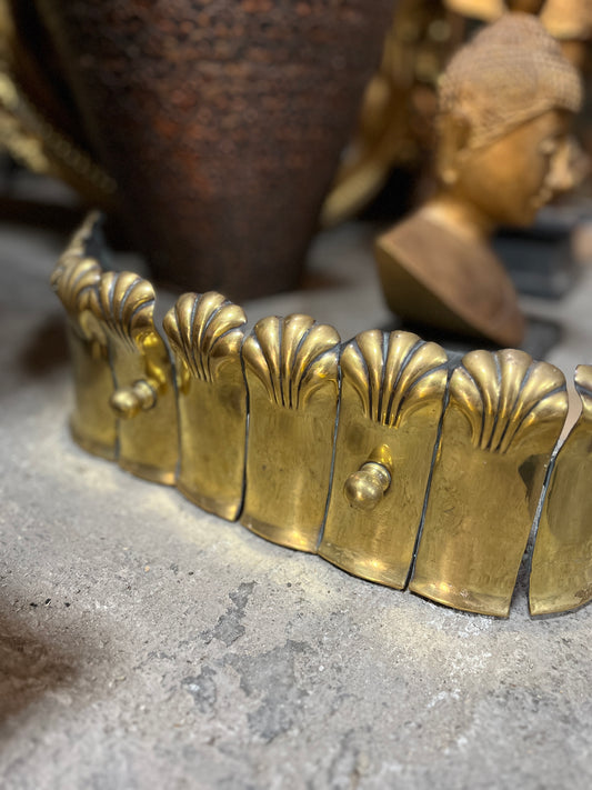 Antique Brass Curved Fireplace Fender