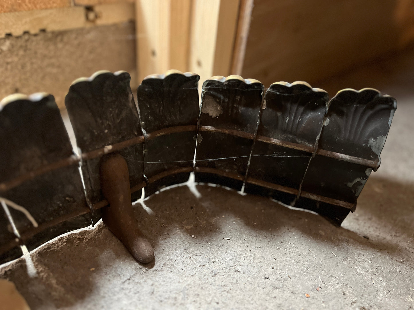 Antique Brass Curved Fireplace Fender