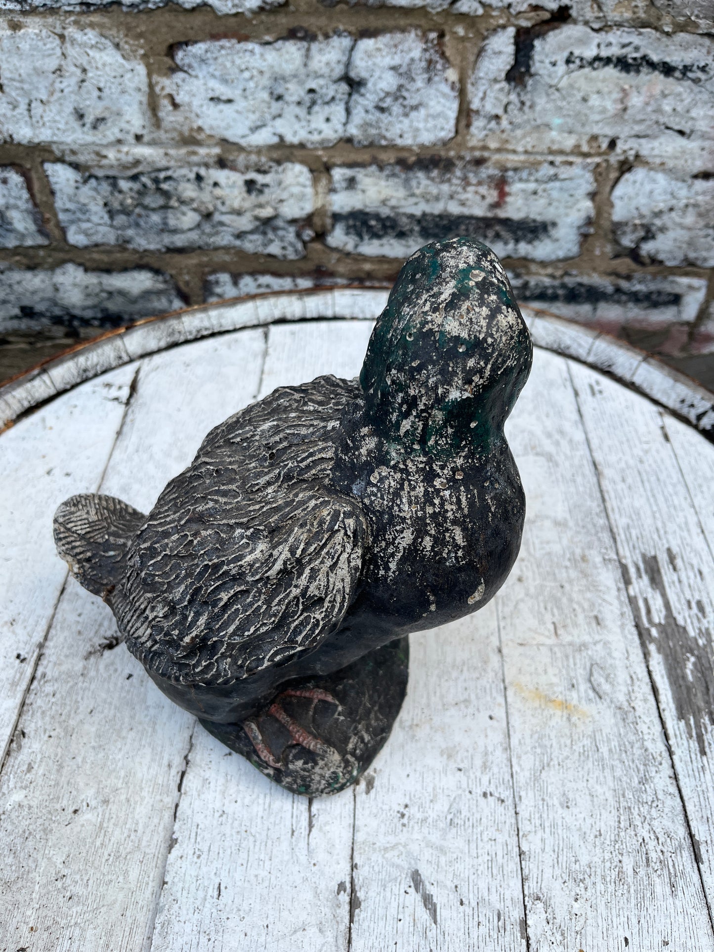 Weathered Stone Mallard Duck