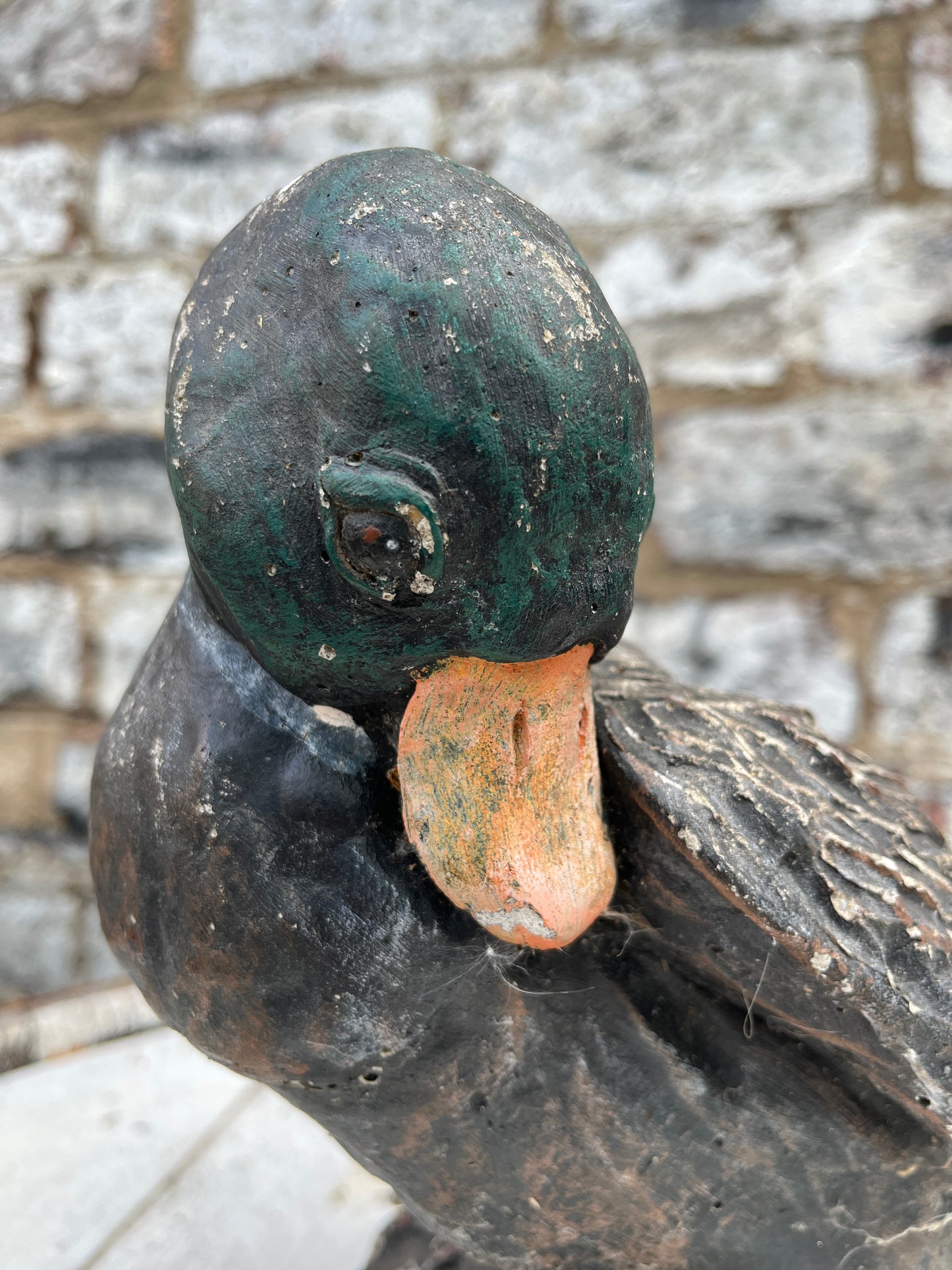 Weathered Stone Mallard Duck