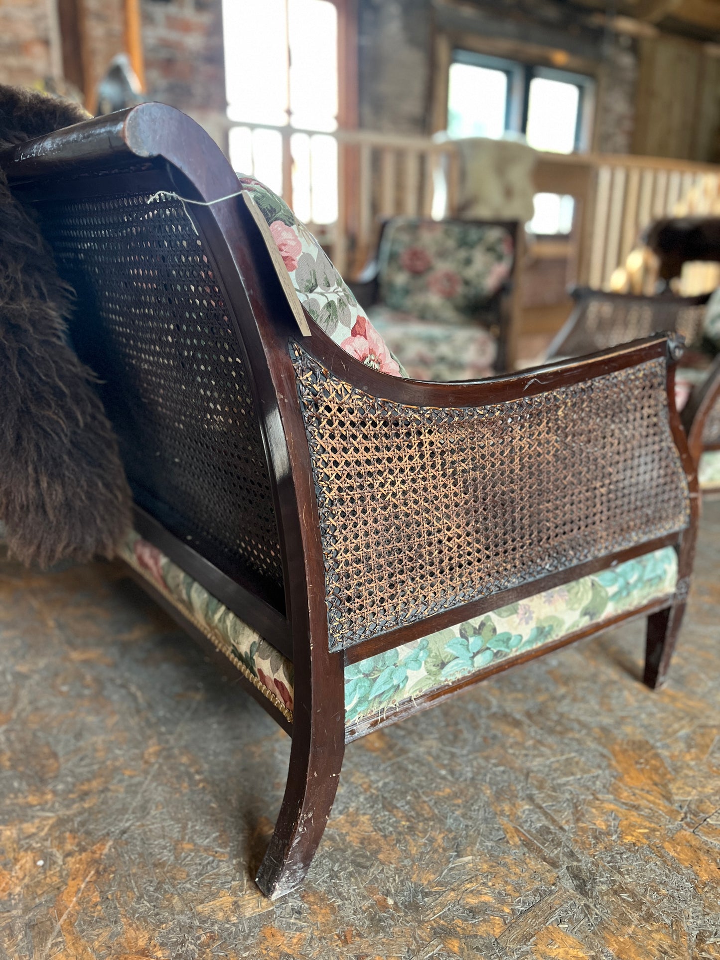 Rams Head & Dog Rose Bergère Sofa & Armchairs (Awaiting Restoration)