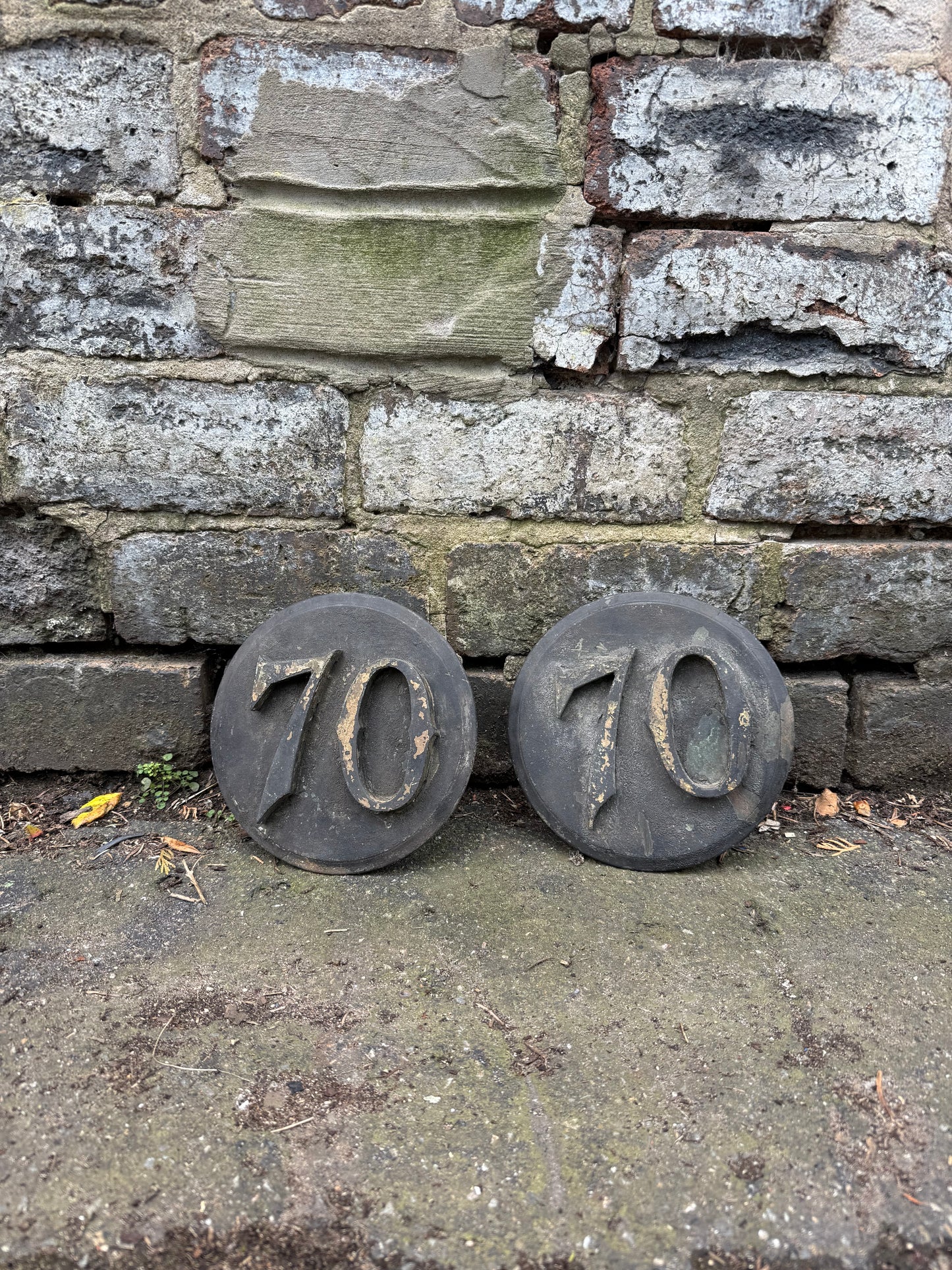 Vintage Bronze Cast Door Numbers - No.70