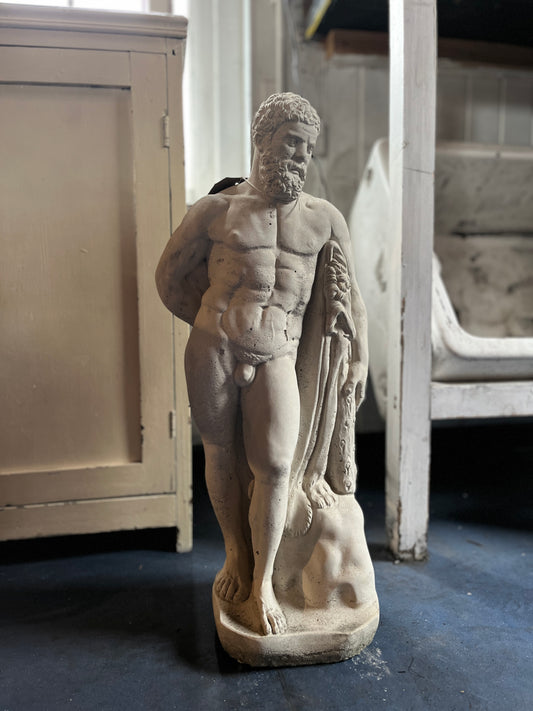 Lime Concrete Hand Cast Hercules Statue for Interior or Exterior