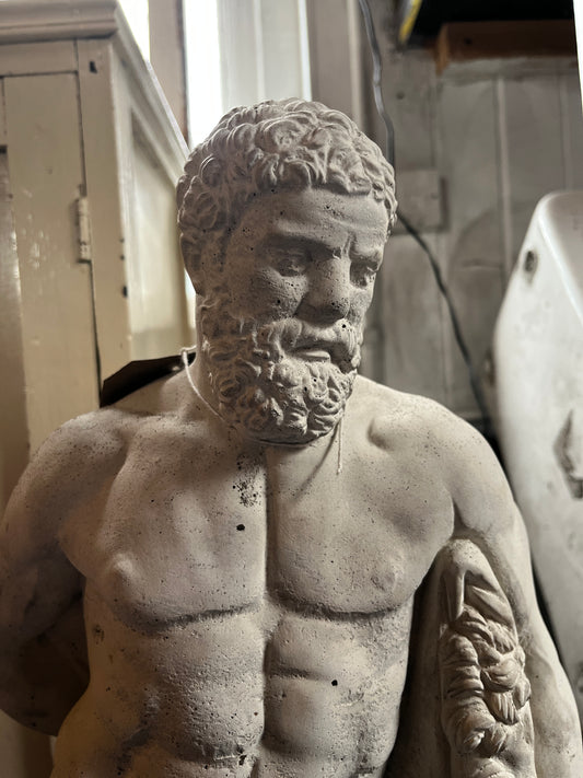 Lime Concrete Hand Cast Hercules Statue for Interior or Exterior