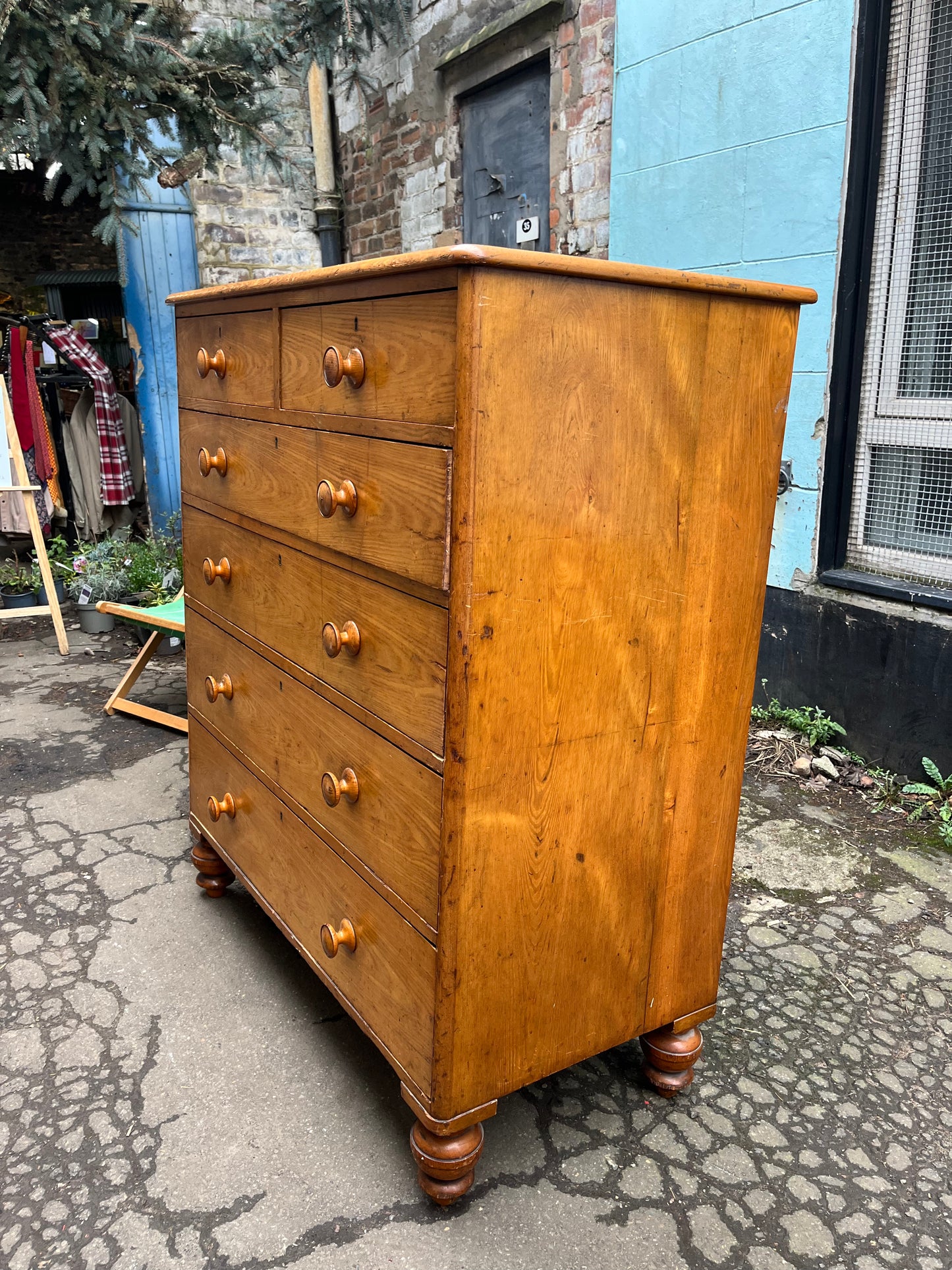 Grained Ash Wood Chest of Drawers