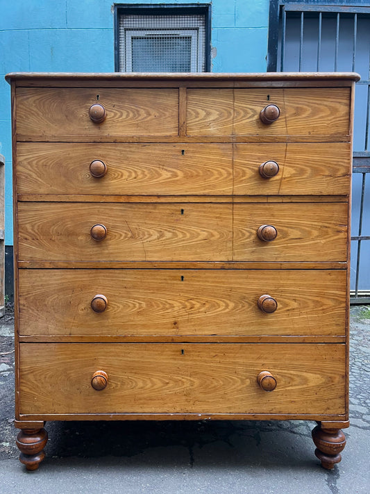 Grained Ash Wood Chest of Drawers