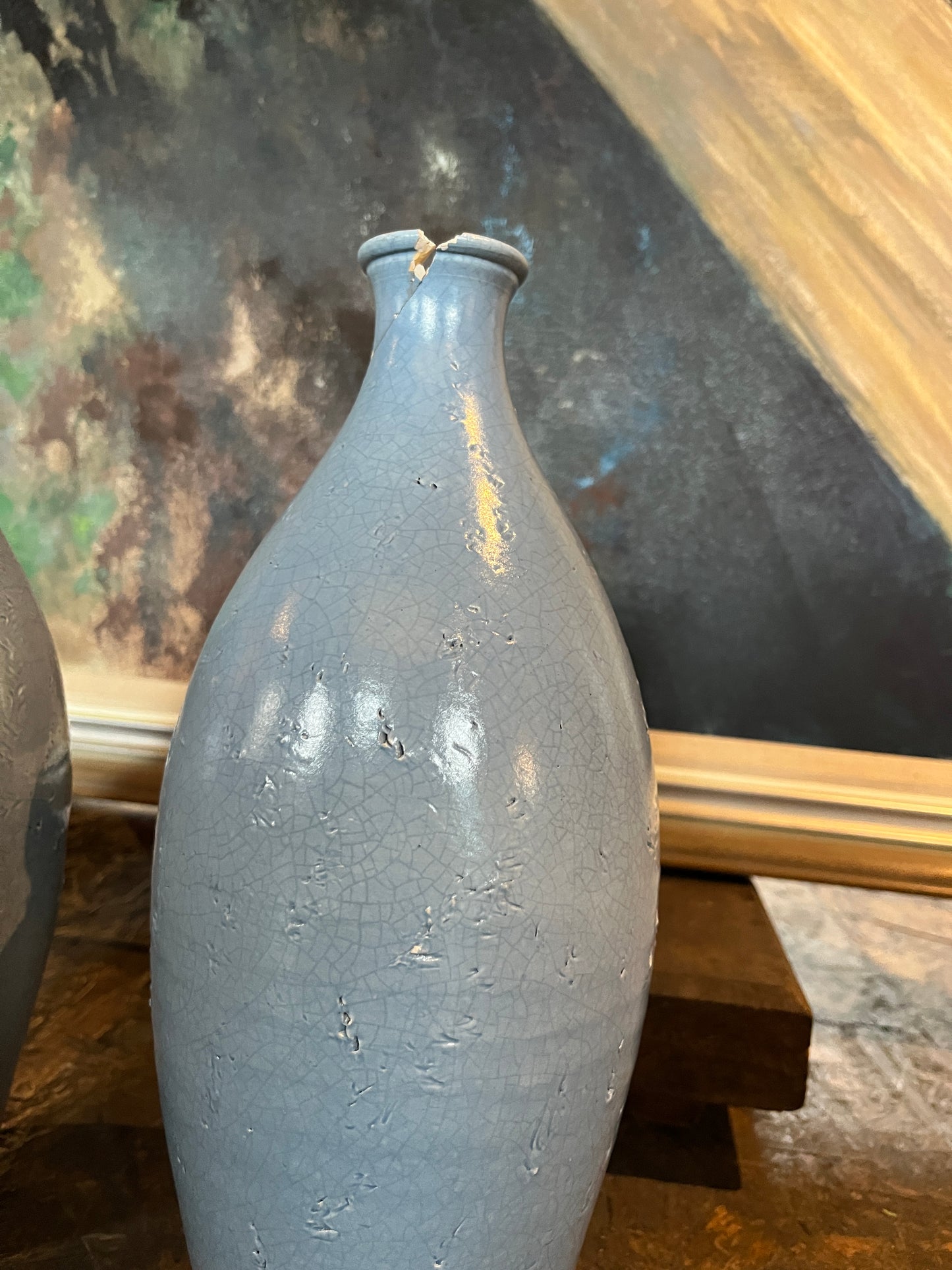 Hand Made Portuguese Sky Blue Water Bottles / Vases